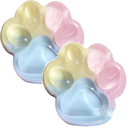 2 Stück Squishy Toy Cat Paw,Cat Paw Squeeze Toy,Squishy Cat Paw Anti Stress Bälle,Kawaii Cat Paws Stress Spielzeug, Katzenpfoten Geeignet für Mädchen Und Jungen Zum Entspannen (Mehrfarbig) von FSLLWGWG