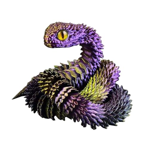 3D Printed Snake Fidget Toy, Flexible 3D Crystal Snake Joints, 3D Printed Fidget Snake, 3D Print Snake Pet Movable Joint 60 cm (Purple) von FSLLWGWG