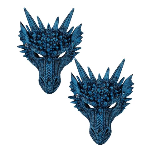 FSLLWGWG Halloween 3D Drachenmaske Party Maske Tier Maskerade Maske Karneval Kostüm für Halloween Party dragon mask halloween masken (2, Blau) von FSLLWGWG
