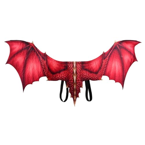 Halloween Drachenflügel Halloween Kostüm Party Requisiten Cosplay Flügel Weihnachten Halloween Dinosaurier Kostüm Karneval Flügel Drachenflügel Verkleidung Up Cape Karneval Maskerade Kostüm (Rot) von FSLLWGWG