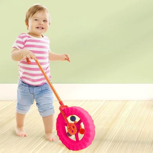 Push Wheel Running Toy,Push and Pull Toy,Preschool Learning, Educational Portable Push and Pull Toy, Early Development for Children, Birthday Gift (Rosa) von FSLLWGWG