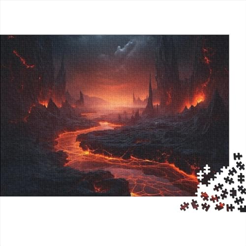 1000-Teile Holzpuzzle Außerirdische vulkanische Lava | Einzigartiges Spielerlebnis | Geeignet Für Heranwachsende, Jugendliche, Erwachsene von FSMHDG