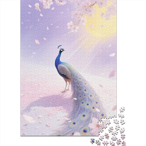 1000-Teile Holzpuzzle Pfau | EIN Spielzeug, Das Die Kreativität Anregt Und Für Unterhaltung Sorgt | Für Heranwachsende Und Erwachsene von FSMHDG
