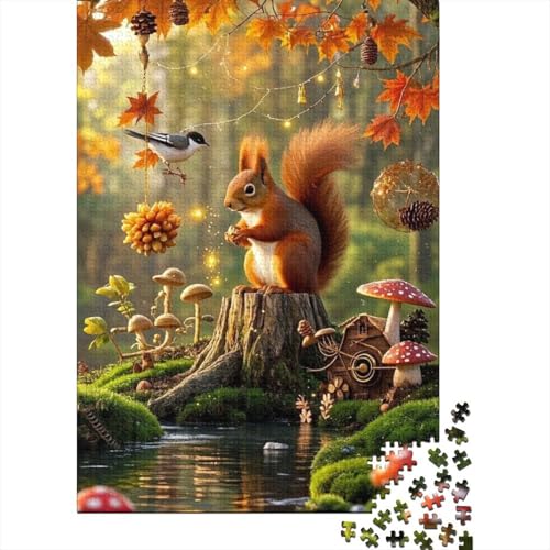 1000 Teile Puzzle Aus Holz - Eichhörnchen Puzzelliebhaber | Bildungsspielzeug Für Die Ganze Familie von FSMHDG