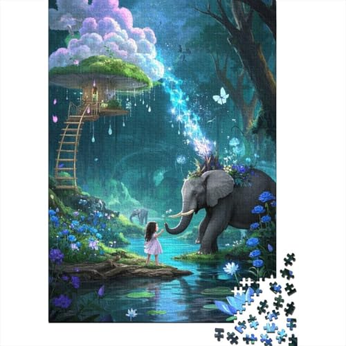 1000 Teile Puzzle - Elefant, Aus Holz Gefertigt, Fördert Kreatives Denken Und Entspannung, Geeignet Für Alle Altersklassen von FSMHDG