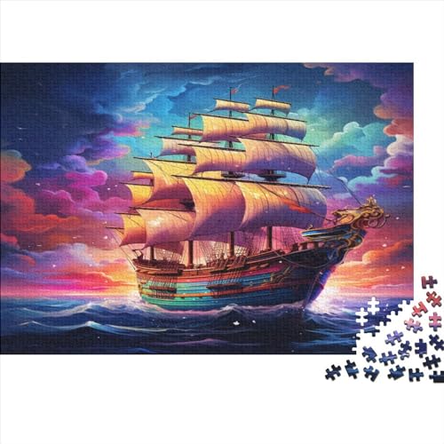 500-Teile Holzpuzzle Sailboat | Einzigartiges Spielerlebnis | Geeignet Für Heranwachsende, Jugendliche, Erwachsene von FSMHDG