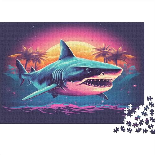 500 Teile Puzzle - Sharks - Holzpuzzle Für Heranwachsende, Jugendliche Und Erwachsene, Familien-Spielnacht, Bildungs- Und Spaßgeschenk von FSMHDG