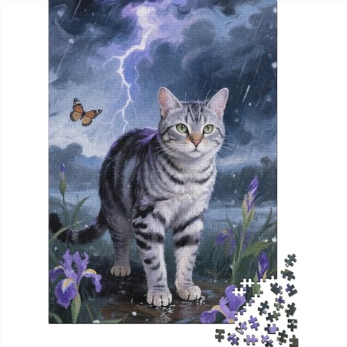 Amerikanische Shorthairkatze - 1000 Teile Holzpuzzle, Kreatives Spielzeug Für Bildung Und Freizeit | Fasziniert Heranwachsende, Jugendliche Und Erwachsene von FSMHDG