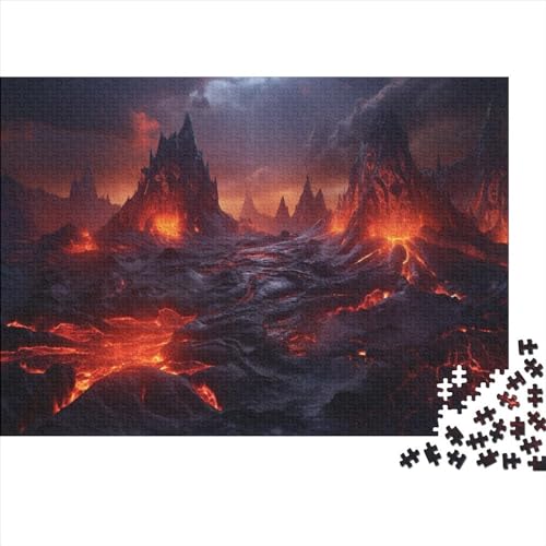 Außerirdische vulkanische Lava - 300 Teile Holzpuzzle Für Die Ganze Familie, Umweltfreundliches Lernspielzeug, Ideal Für Heranwachsende, Jugendliche Und Erwachsene von FSMHDG