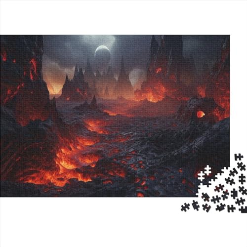 Außerirdische vulkanische Lava - Klassisches 1000 Teile Puzzle, Holz Edition, Herausforderung Und Spaß Für Erwachsene & Heranwachsende von FSMHDG