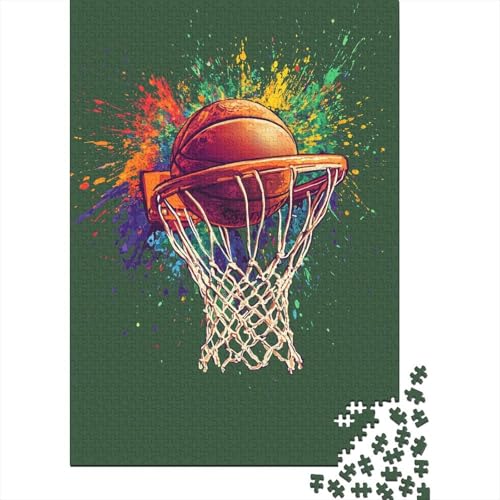 Basketball - 1000 Teile Holzpuzzle, Herausforderndes Rätsel Für Familie, Fördert Geduld & Konzentration, Für Heranwachsende Und Erwachsene Basketball - 1000 Teile Holzpuzzle, Herausforderndes Rätsel Für Familie, Fördert Geduld & Konzentration, Für Heranwachsende Und Erwachsene von FSMHDG