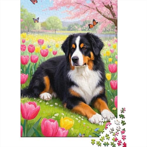 Bernese Sennenhund - Klassisches 1000 Teile Puzzle, Holz Edition, Herausforderung Und Spaß Für Erwachsene & Heranwachsende von FSMHDG