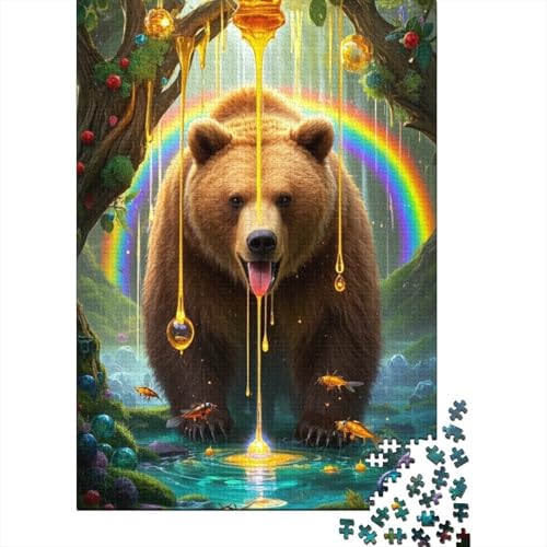 Braunbär - Ökologisches 1000-Teile Puzzle Aus Holz | Fördert Konzentration Und Feinmotorik | Ideal Für Familienabende von FSMHDG