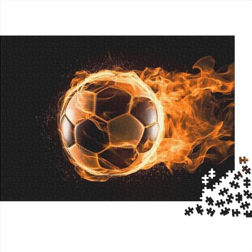 Brennender Fußball - 1000 Teile Holzpuzzle, Kreatives Spielzeug Für Bildung Und Freizeit | Fasziniert Heranwachsende, Jugendliche Und Erwachsene von FSMHDG