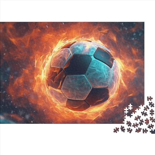 Brennender Fußball - 1000 Teile Holzpuzzle Für Kreative Köpfe, Umweltfreundliches Spielzeug, Faszinierend Für Erwachsene Und Heranwachsende von FSMHDG