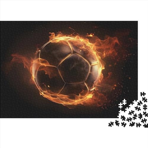 Brennender Fußball - 1000-Teile Holzpuzzle | Landschaften, Fantasy Und Mehr | Entspannung Und Lernspielzeug in Einem von FSMHDG