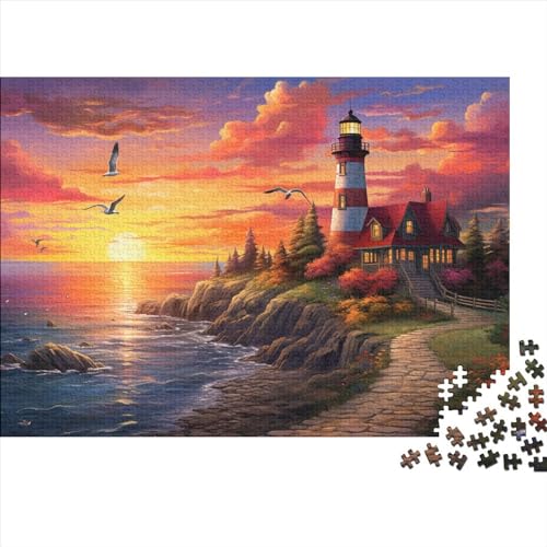 Coastal Lighthouses - 500-Teile Holzpuzzle | Landschaften, Fantasy Und Mehr | Entspannung Und Lernspielzeug in Einem von FSMHDG