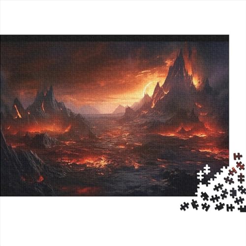 Entdecke Die Welt Mit Außerirdische vulkanische Lava | 300 Teile Puzzle Aus Holz | Faszinierendes Spiel Für Erwachsene & Heranwachsende, Bildet Und Unterhält von FSMHDG