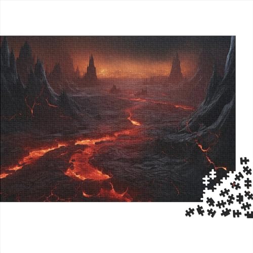 Entdecke Die Welt Mit Außerirdische vulkanische Lava | 500 Teile Puzzle Aus Holz | Faszinierendes Spiel Für Erwachsene & Heranwachsende, Bildet Und Unterhält von FSMHDG