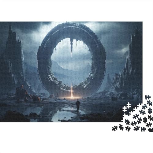 Entdecke Die Welt Mit Portal zu den Alien-Ruinen | 1000 Teile Puzzle Aus Holz | Faszinierendes Spiel Für Erwachsene & Heranwachsende, Bildet Und Unterhält von FSMHDG