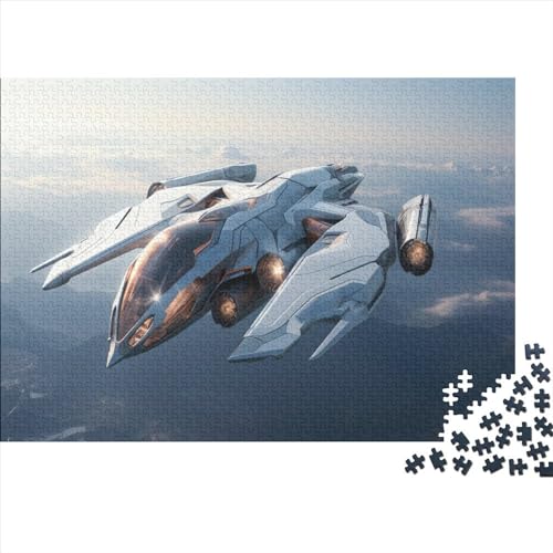 Entdecke Die Welt Mit Sci-fi-Flugzeug | 500 Teile Puzzle Aus Holz | Faszinierendes Spiel Für Erwachsene & Heranwachsende, Bildet Und Unterhält von FSMHDG