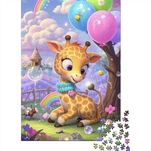 Familien-Puzzle-Spaß Mit 1000 Teilen - Giraffe | Holzspielzeug Für Kreative Köpfe | Bildendes Spiel Für Alle Altersstufen von FSMHDG