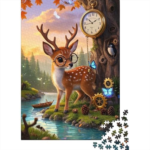 Familien-Puzzle-Spaß Mit 1000 Teilen - Hirsch | Holzspielzeug Für Kreative Köpfe | Bildendes Spiel Für Alle Altersstufen von FSMHDG