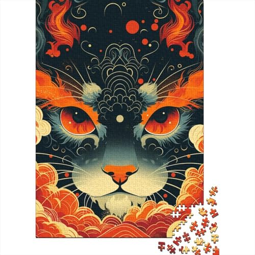 Familien-Puzzle-Spaß Mit 1000 Teilen - Katze | Holzspielzeug Für Kreative Köpfe | Bildendes Spiel Für Alle Altersstufen von FSMHDG