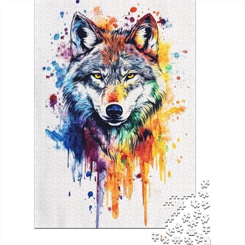 Familien-Puzzle-Spaß Mit 1000 Teilen - Wolf | Holzspielzeug Für Kreative Köpfe | Bildendes Spiel Für Alle Altersstufen von FSMHDG