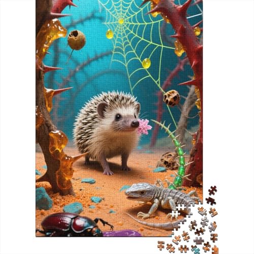 Familienpuzzle 1000 Teile - African Pygmy Igel, Holzmaterial, Bildet Geschicklichkeit & Kreativität, Für Heranwachsende, Jugendliche & Erwachsene von FSMHDG