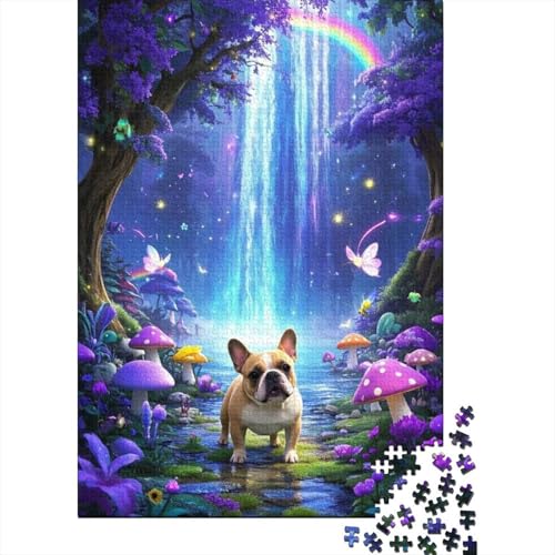 Familienzeit Französischer Bulldogge | 1000 Teile Aus Holz | Puzzle Für Eine Kreative Auszeit | Bildung Und Spaß in Einem von FSMHDG