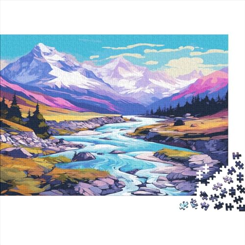Lakes and Snowy Mountains in 300 Teilen | Premium Holzpuzzle Für Anspruchsvolle Puzzler | Unterhaltsames Lernspiel Für Alle von FSMHDG