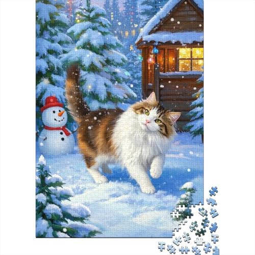 Maine Coon-Katze-Katze - 1000 Teile Premium Holzpuzzle, Herausfordernd & Bildend, Perfekt Für Erwachsene, Teenager Und Heranwachsende von FSMHDG