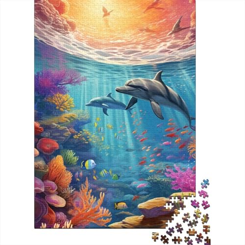 Meeresboden eine Fischschwarm - 1000 Teile Holzpuzzle Für Kreative Köpfe, Umweltfreundliches Spielzeug, Faszinierend Für Erwachsene Und Heranwachsende von FSMHDG
