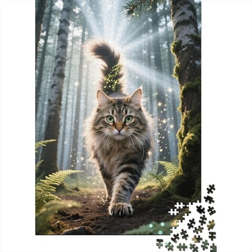 Norwegische Waldkatze - Klassisches 1000 Teile Puzzle, Holz Edition, Herausforderung Und Spaß Für Erwachsene & Heranwachsende Norwegische Waldkatze - Klassisches 1000 Teile Puzzle, Holz Edition, Herausforderung Und Spaß Für Erwachsene & Heranwachsende von FSMHDG