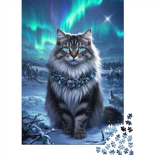 Norwegische Waldkatze in 1000 Teilen | Premium Holzpuzzle Für Anspruchsvolle Puzzler | Unterhaltsames Lernspiel Für Alle von FSMHDG