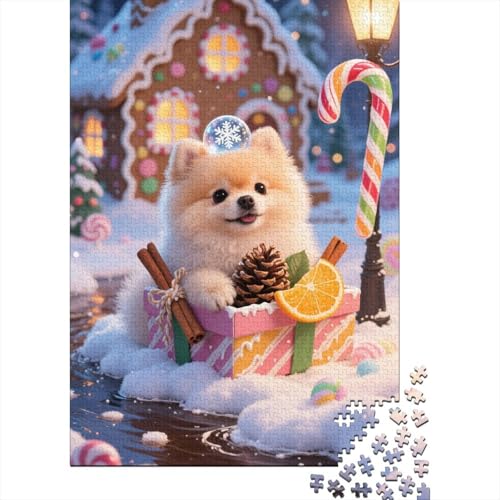 Pomeranian Welpe - 1000 Teile Holzpuzzle, Kreatives Spielzeug Für Bildung Und Freizeit | Fasziniert Heranwachsende, Jugendliche Und Erwachsene von FSMHDG