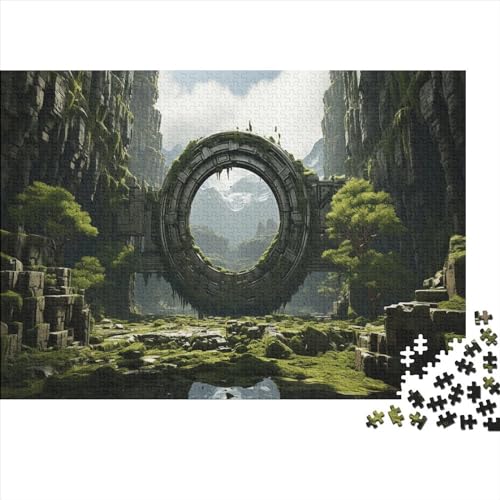 Portal zu den Alien-Ruinen - 300-Teile Holzpuzzle | Landschaften, Fantasy Und Mehr | Entspannung Und Lernspielzeug in Einem von FSMHDG