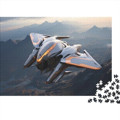 Puzzle-Meisterwerk Sci-fi-Flugzeug | 300 Teile Aus Nachhaltigem Holz | Herausforderndes Rätselspiel Für Erwachsene Und Heranwachsende von FSMHDG