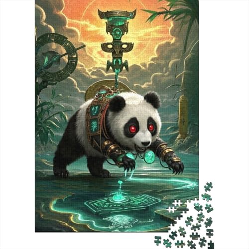 Puzzle-Spaß Panda in 1000 Teilen | Nachhaltiges Holzspielzeug Für Kreative Köpfe | Geeignet Für Alle Altersgruppen von FSMHDG