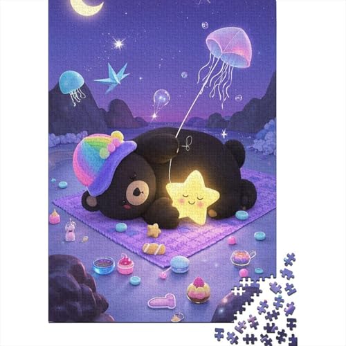 Schwarzbär - 1000 Teile Holzpuzzle, Kreatives Spielzeug Für Bildung Und Freizeit | Fasziniert Heranwachsende, Jugendliche Und Erwachsene Schwarzbär - 1000 Teile Holzpuzzle, Kreatives Spielzeug Für Bildung Und Freizeit | Fasziniert Heranwachsende, Jugendliche Und Erwachsene von FSMHDG