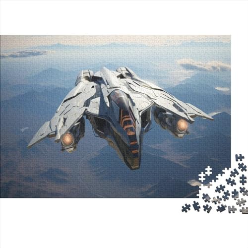 Sci-fi-Flugzeug - Klassisches 1000 Teile Puzzle, Holz Edition, Herausforderung Und Spaß Für Erwachsene & Heranwachsende von FSMHDG
