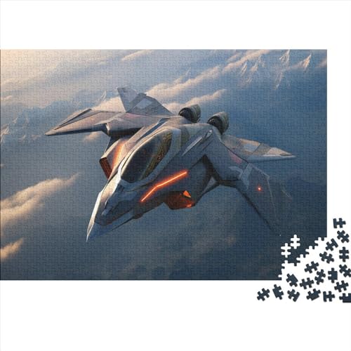 Sci-fi-Flugzeug in 1000 Teilen | Premium Holzpuzzle Für Anspruchsvolle Puzzler | Unterhaltsames Lernspiel Für Alle von FSMHDG