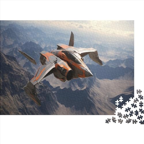 Sci-fi-Flugzeug in 300 Teilen | Premium Holzpuzzle Für Anspruchsvolle Puzzler | Unterhaltsames Lernspiel Für Alle von FSMHDG