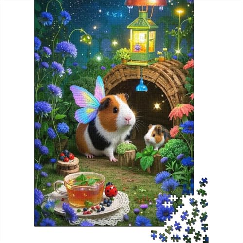 Spielerisches Lernen - Meerschweinchen 1000 Teile Holzpuzzle, Förderung Von Konzentration Und Feinmotorik, Für Heranwachsende Und Erwachsene von FSMHDG