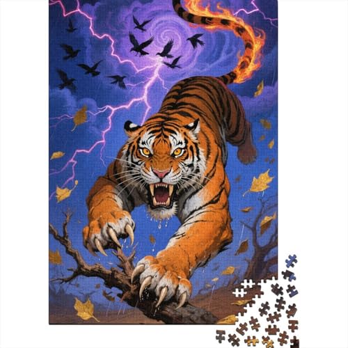Tiger - 1000 Teile Holzpuzzle, Kreatives Spielzeug Für Bildung Und Freizeit | Fasziniert Heranwachsende, Jugendliche Und Erwachsene von FSMHDG