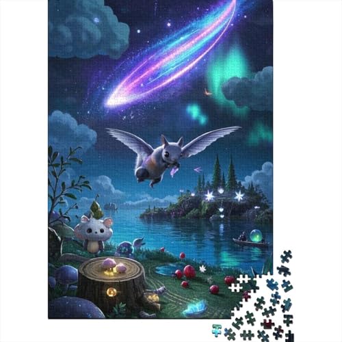 Zuckerfledermaus - 1000 Teile Holzpuzzle, Herausforderndes Rätsel Für Familie, Fördert Geduld & Konzentration, Für Heranwachsende Und Erwachsene von FSMHDG