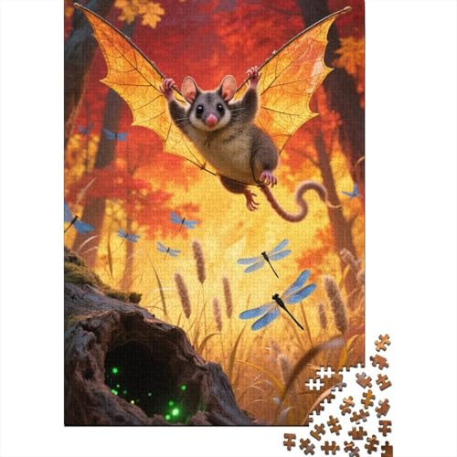 Zuckerfledermaus - 1000 Teile Holzpuzzle Für Kreative Köpfe, Umweltfreundliches Spielzeug, Faszinierend Für Erwachsene Und Heranwachsende von FSMHDG