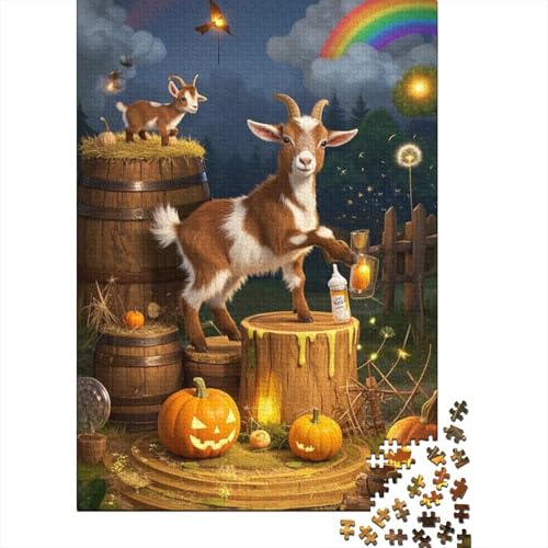 Zwergziege - 1000 Teile Holzpuzzle Für Die Ganze Familie, Umweltfreundliches Lernspielzeug, Ideal Für Heranwachsende, Jugendliche Und Erwachsene von FSMHDG