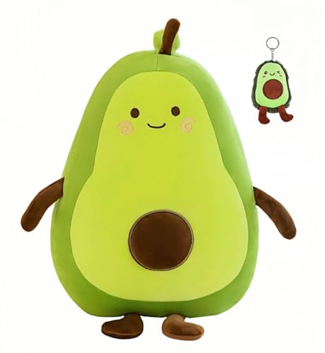 FSRONGXI 2Pcs Avocado Plüschtier, Avocado Kuscheltier, Avocado-Geschenke, süßes weiches Obst gefülltes Kissen mit Keychian für Wohndekoration 30cm (30cm) von FSRONGXI